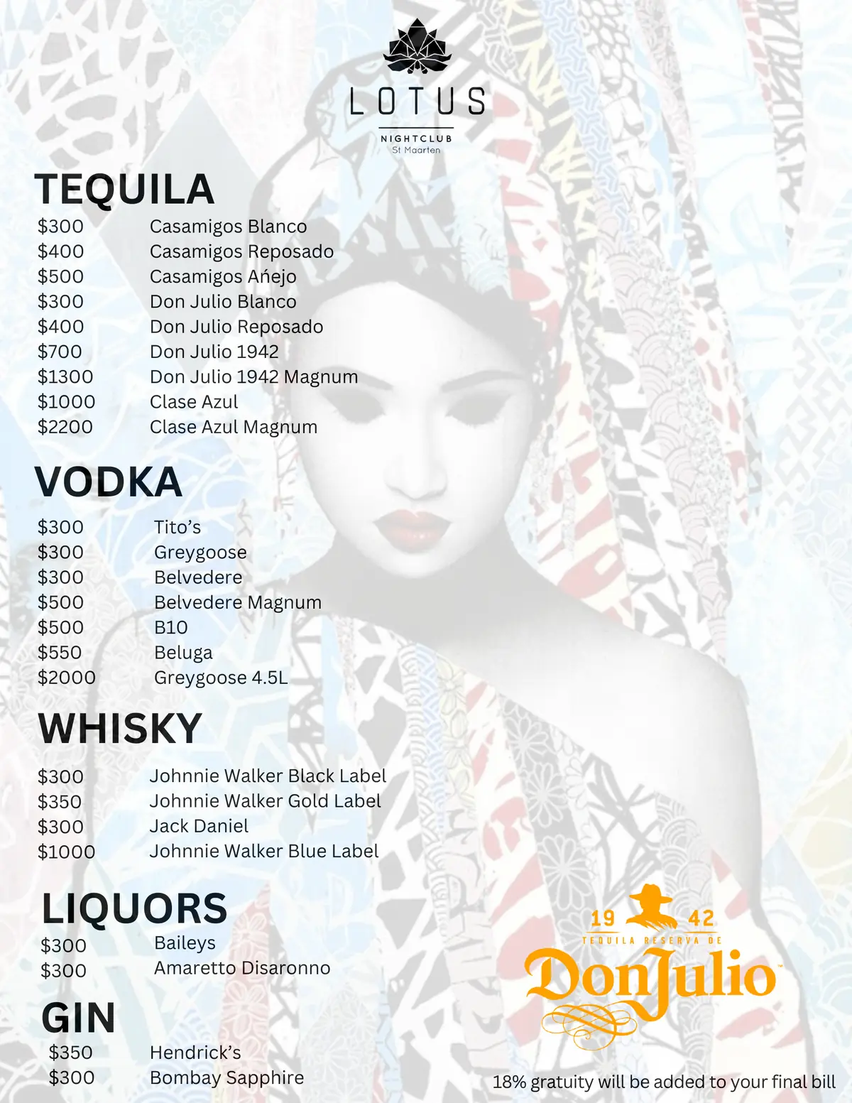 lotus-nightclub-st-maarten-tequila-vodka-whisky-bottle-menu-2026 We Are SXM
